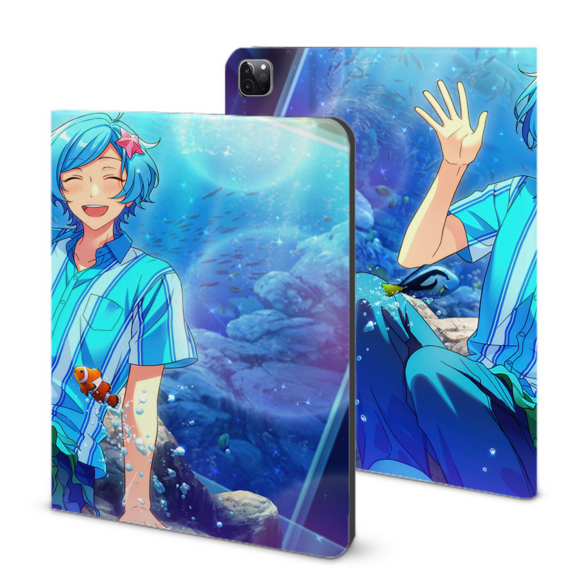 （画像用） あんさんぶるスターズ! Ensemble Stars IPad ケース ブック型 PUレザー TPU 耐衝撃 軽量 薄型 ペン収納なし 全面保護 IPad 各モデル対応